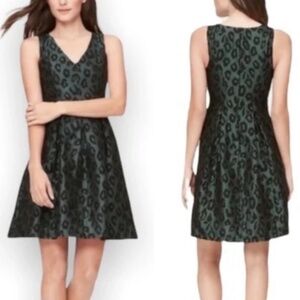 NEW Womens Wedding Garden Party Cocktail Dress Green Black Leopard by LOFT sz6